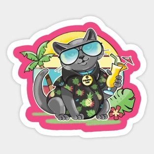 Cute Summer Cat Sticker